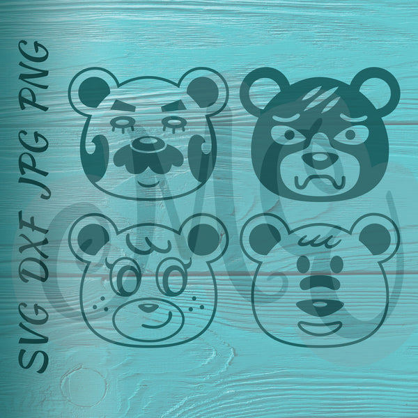 Beardo, Groucho, Megan, Tutu | Bears | Animal Crossing SVG, DXF