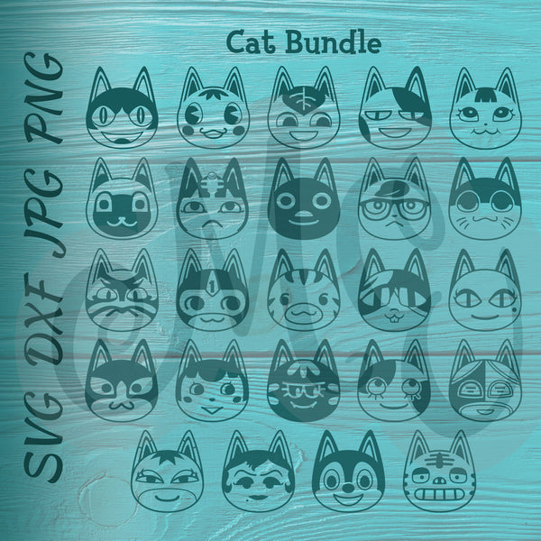 Cat Bundle | Animal Crossing SVG, DXF