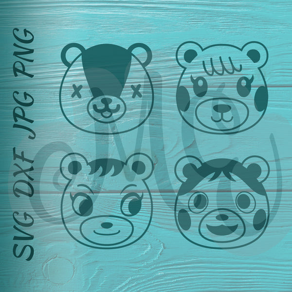 Stitches, Maple, Cheri, Bluebear | Cubs | Animal Crossing SVG, DXF