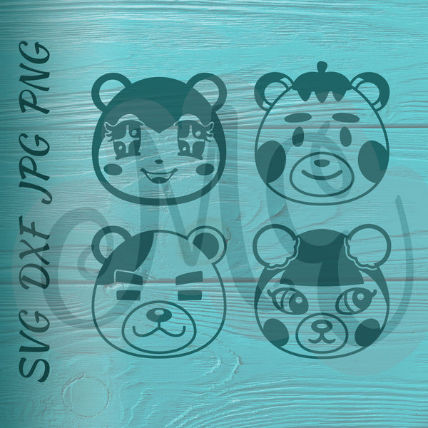 Judy, Marty, Murphy, Pekoe | Cubs | Animal Crossing SVG, DXF