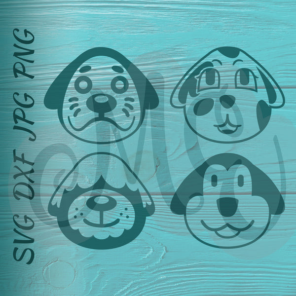 Marcel, Portia, Shep, Walker | Dogs | Animal Crossing SVG, DXF