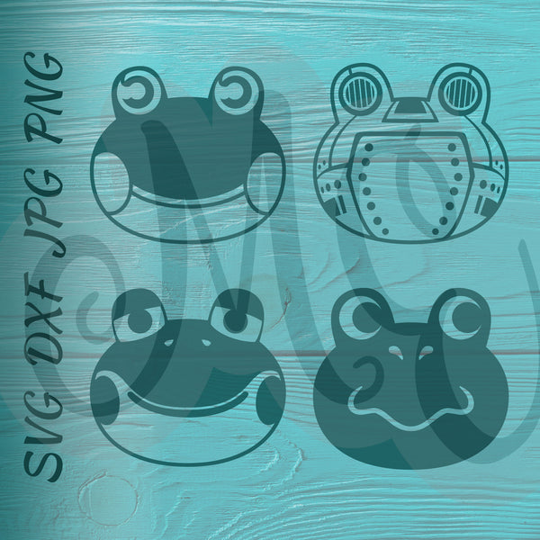 Lily, Ribbot, Henry, Tad | Frogs | Animal Crossing SVG, DXF