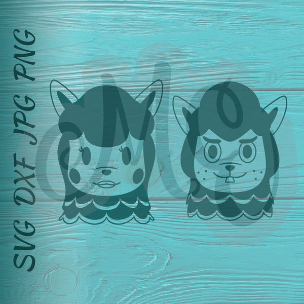 Re-Tail Reese & Cyrus | Animal Crossing SVG, DXF