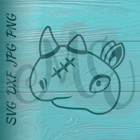 Spike | Rhino | Animal Crossing SVG, DXF