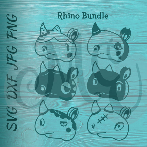 Rhino Bundle | Animal Crossing SVG, DXF
