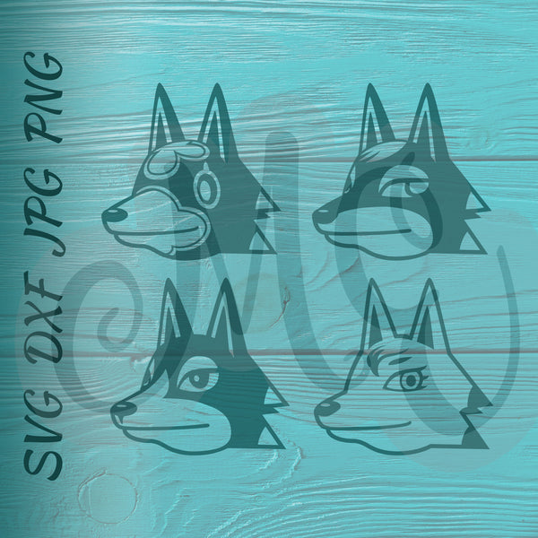 Skye, Chief, Wolfgang, Whitney | Wolves | Animal Crossing SVG, DXF