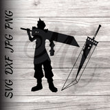 Cloud Strife & Buster Sword | Final Fantasy VII SVG, DXF