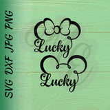 Lucky Minnie & Mickey SVG, DXF