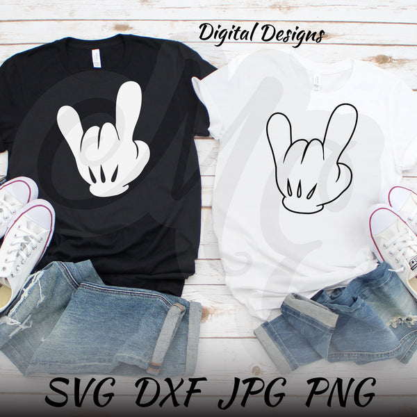Mickey Rocker Hand SVG, DXF