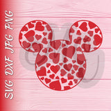 Mickey Hearts SVG, DXF