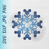 Mickey Snowflake SVG, DXF