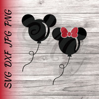 Mickey & Minnie Balloons SVG, DXF
