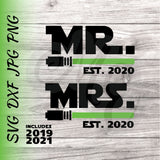 Mr. & Mrs. Lightsaber 2019-2021 SVG, DXF