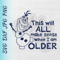 Olaf When I am Older SVG, DXF