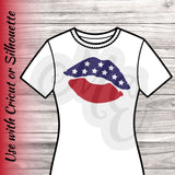Patriotic Lips | 4th of July | Memorial Day | Labor Day SVG, DXF