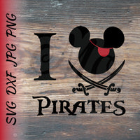 Pirate Mickey | I Love Pirates SVG, DXF