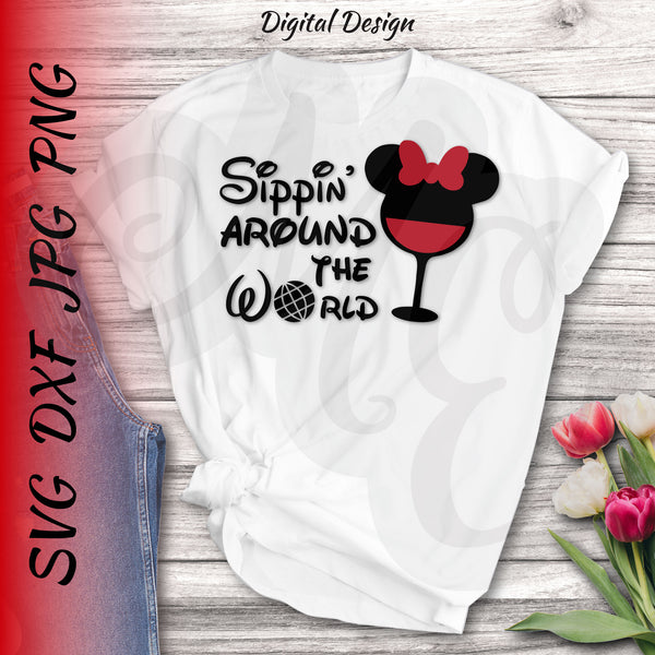 Sippin' Around the World | Epcot SVG, DXF