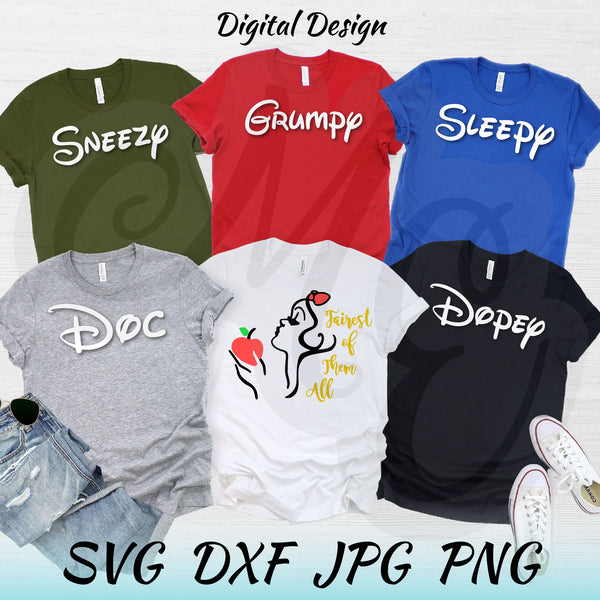 Snow White and the Seven Dwarfs SVG, DXF